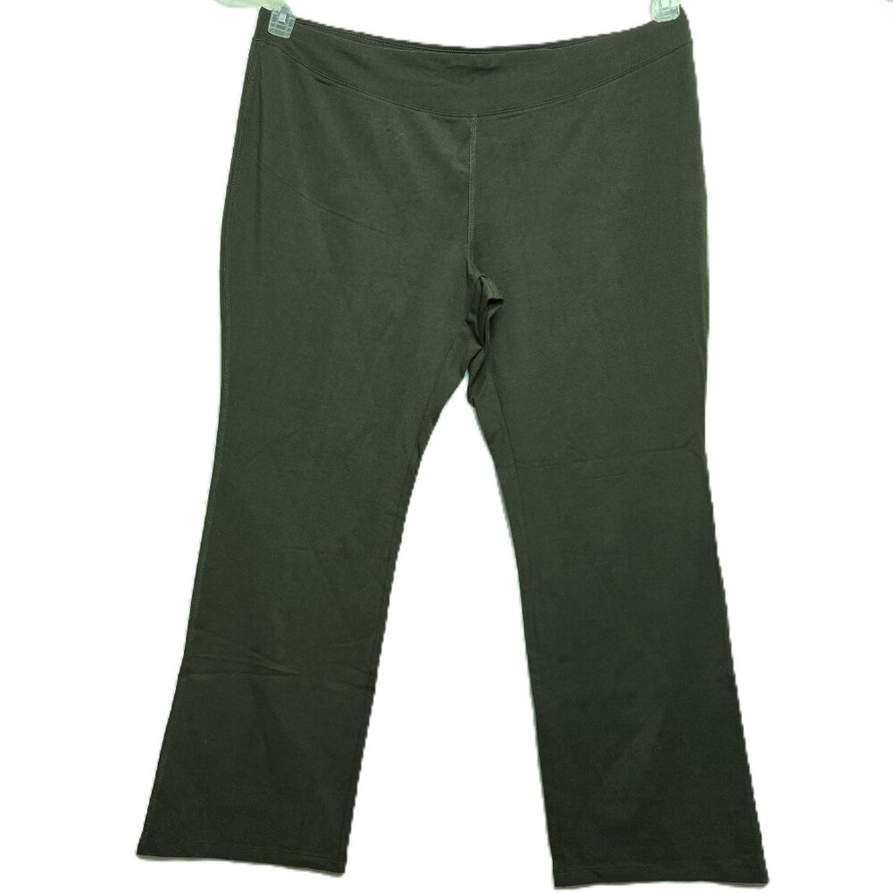 D & Co Active Woman's Dark Green Pull-on Straight Leg Stretch Pants. Size 2X